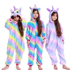 Новинка, детские пижамы с единорогом, зимняя одежда для сна, комбинезоны для мальчиков и девочек, пижамные комплекты, милая детская пижама Koala Panda Totoro nimal