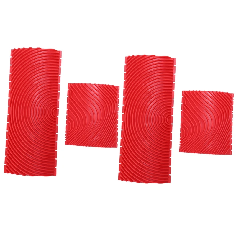 

4Pcs Wood Graining Grain Rubber Patin Painting Effects DIY Wall Decoration Tools