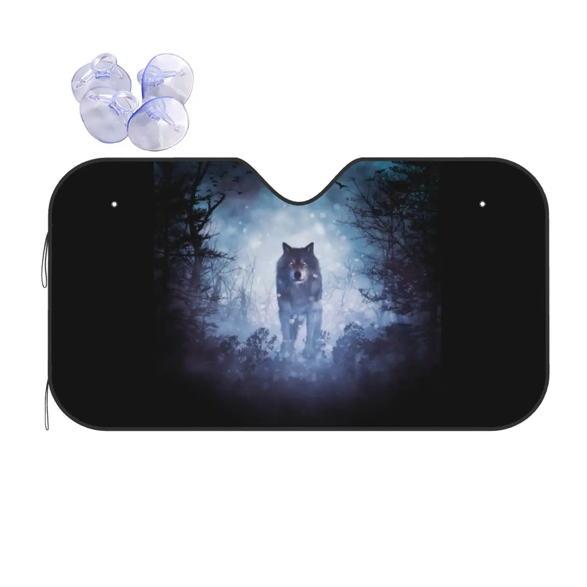 

Солнцезащитный козырек Wolf 76x140 см, алюминиевая фольга в виде животного, автомобильные солнцезащитные аксессуары, чехлы