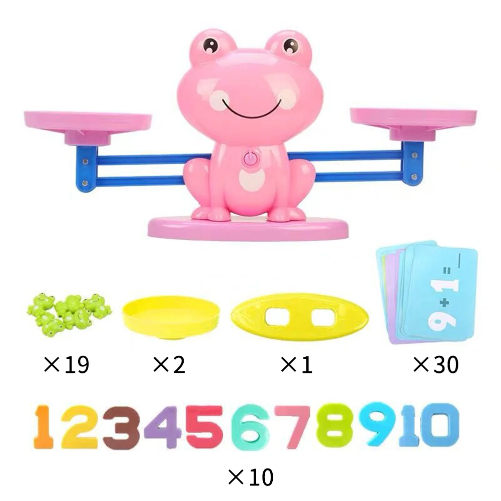 

Balance Math Game Preschool Toy Desktop Counting Kindergarten Home Learning Tool Early Educational Gift Girls Boys Frog Shaped