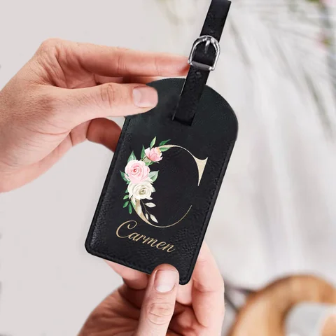 Персонализированная багажная бирка из искусственной кожи с именем, идентификационная этикетка для чемодана, бирки для посадочной сумки, дорожные аксессуары, подарок