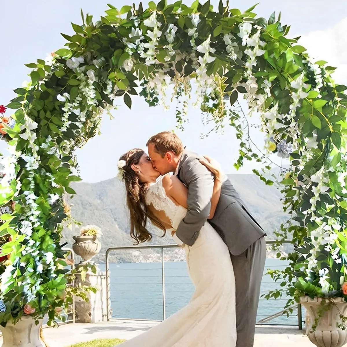 

4 шт. Глициния, искусственный цветок глицинии, многоразовый подвесной цветок, Реалистичный искусственный цветок