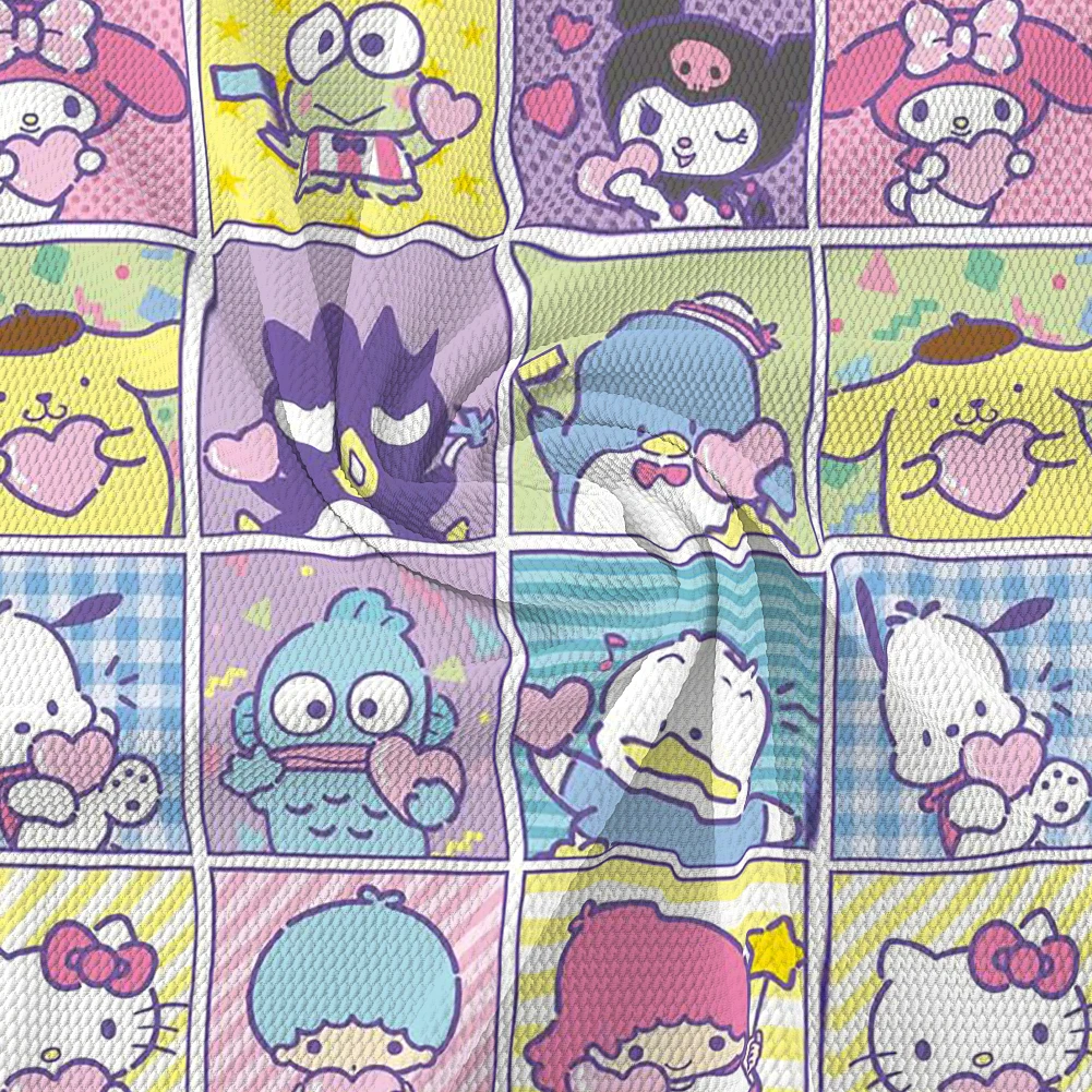 

50*145 Sanrio Series Thin Cotton Bubble Fabric Patchwork Sewing Quilting Fabrics Needlework For Tissue DIY Cloth Dress Material