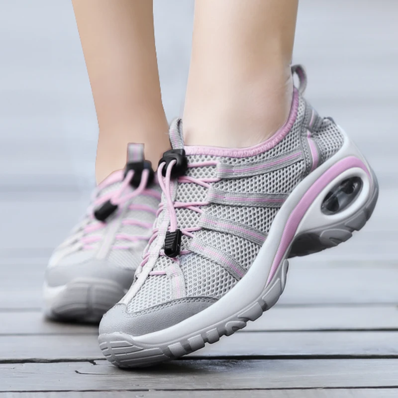 Casual Womens Walking Shoes Slip-on Fintness Jogging Shoe for Women Air Cushion Lightweigh Cofortable Outdoor Sports Fotowears