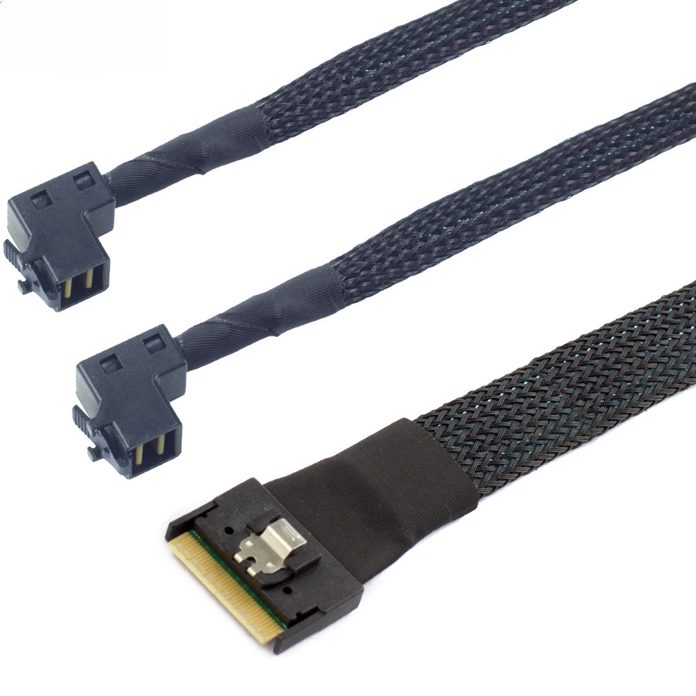 Фото ADT-Link MINI SAS Slimline SFF-8654 8i 4,0, противоскользящий разъем для SAS HD 8643, длина жгута верхнего изгиба, дополнительно 0,5 м, 0,8 м, 1 м №5