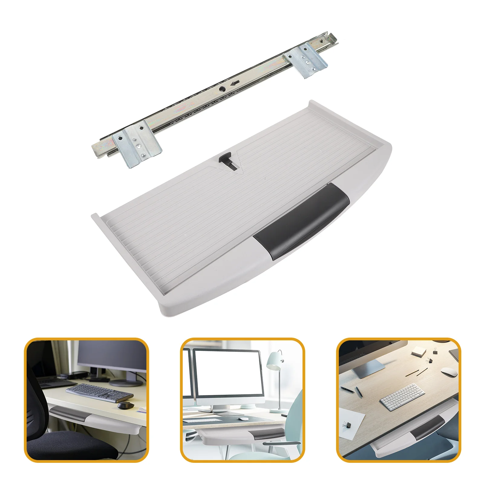 

1 Set Large Keyboard Tray Under Desk Pull Out Keyboard Tray Keyboard Drawer with Sliders