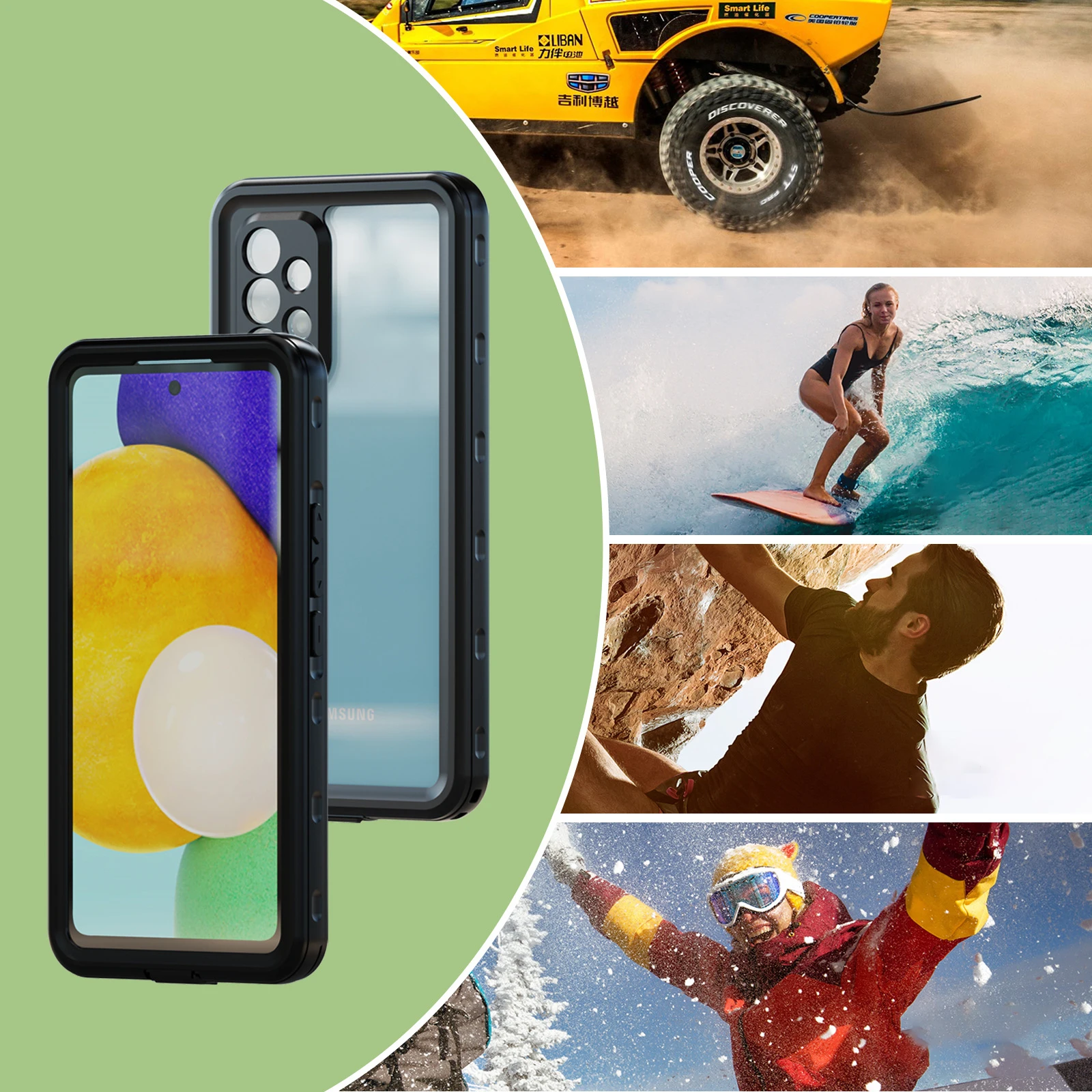 IP68 Waterproof Case Samsung Galaxy A53 5G with Screen Protector Underwater Protective Case Fingerprint ID for Galaxy A53 5G