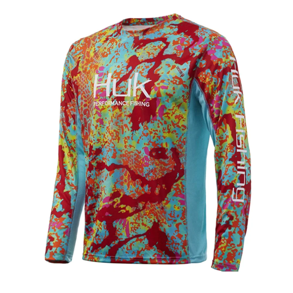 

HUK Fishing Shirt Performance Fishing Top Summer Outdoor Sports Long Sleeve Uv Protection Fishing Clothing Quick-Dry Jersey Gear