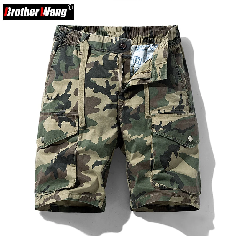 

Summer Classic Men's Camouflage Cargo Shorts 95% Cotton Loose Straight Casual Short Pants Male Brand High Quality