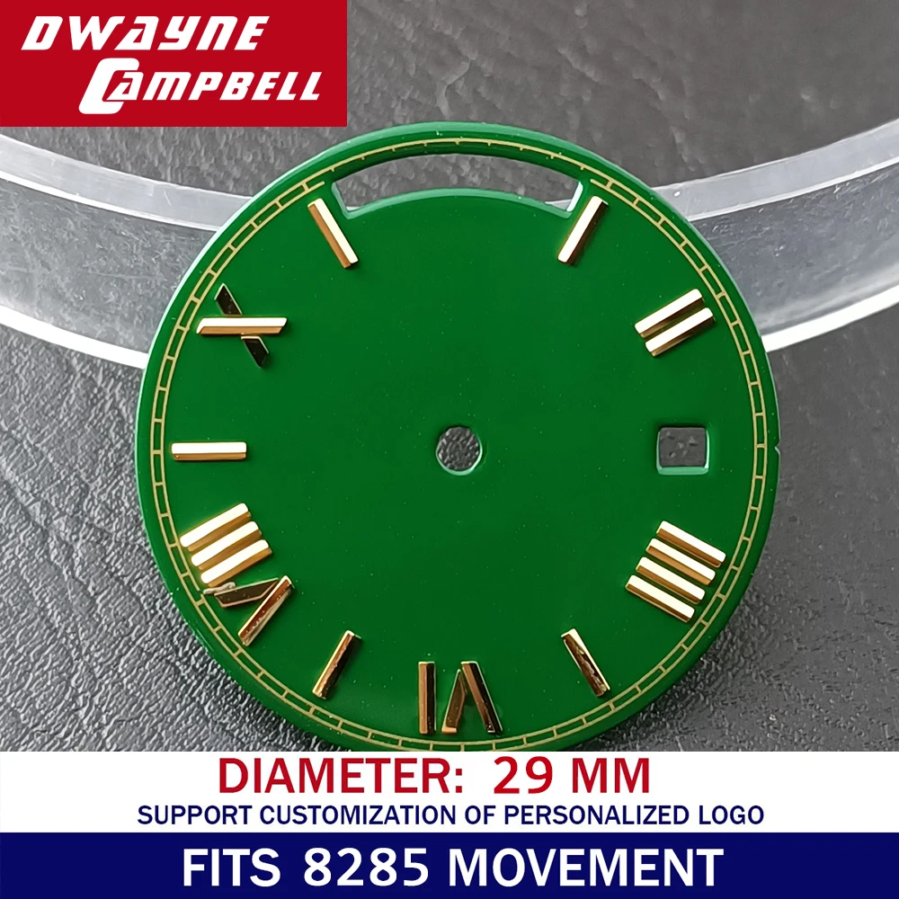 

29MM Diameter Watch Dial for M8285 Movement Blue-green Luminous Dial Accessories