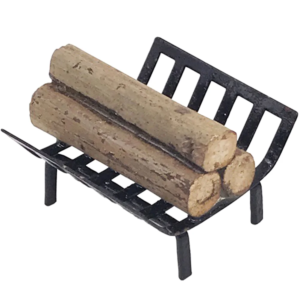 

Rack Fire Firewood Mini Miniature Furniture Model Log Fireplace Accessories Minihouse Basket Holder Garden Funny Photography