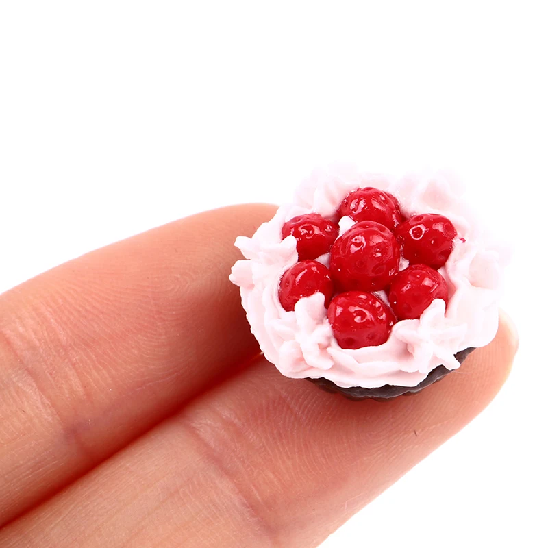 

1:12 Dollhouse Miniature Chocolate Strawberry Cake Model Kitchen Food Accessories For Doll House Decor Kids Pretend Play Toys