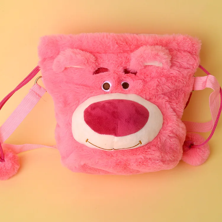 

Disney Monsters University Lotso Bear L754 Anime Shoulder Bags Handbag Plush Cartoon Casual Messenger Bag Girl Child Gift