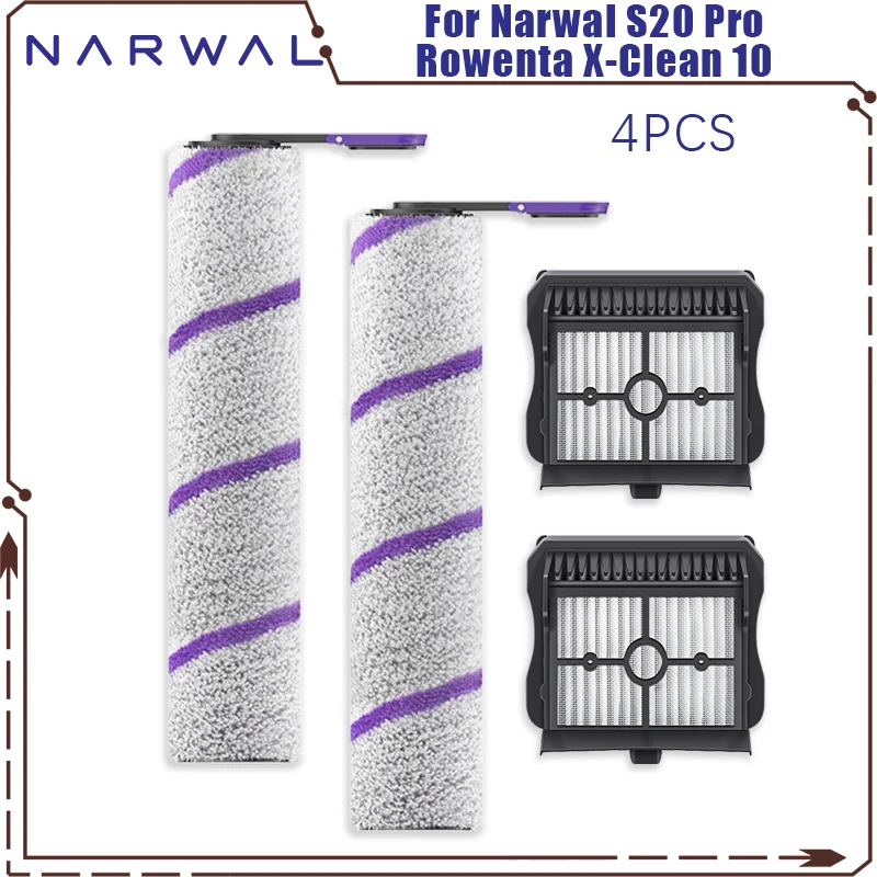 

Совместимость с Narwal S20 Pro, Rowenta X-Clean 10, аксессуары для вакуумной швабры, роликовая щетка, запасные части для фильтра Hepa