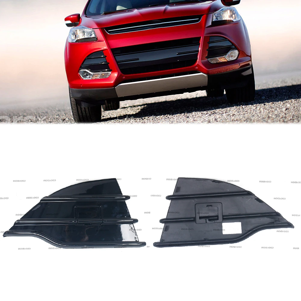 

Front Bumper Lower Grille Chrome Fog Light Cover Frame For Ford kuga escape 2013-2016 DV45-17K947-B DV45-17K946-B For Car