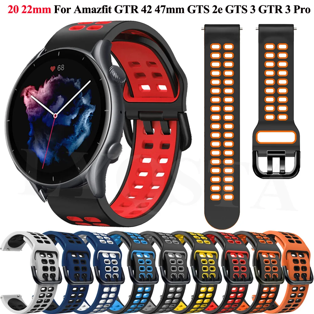 

Силиконовый ремешок на запястье для Xiaomi Huami Amazfit GTS 3 GTS 2e/Mini, спортивный браслет для смарт-часов Amazfit Bip S/U/GTR 3 Pro
