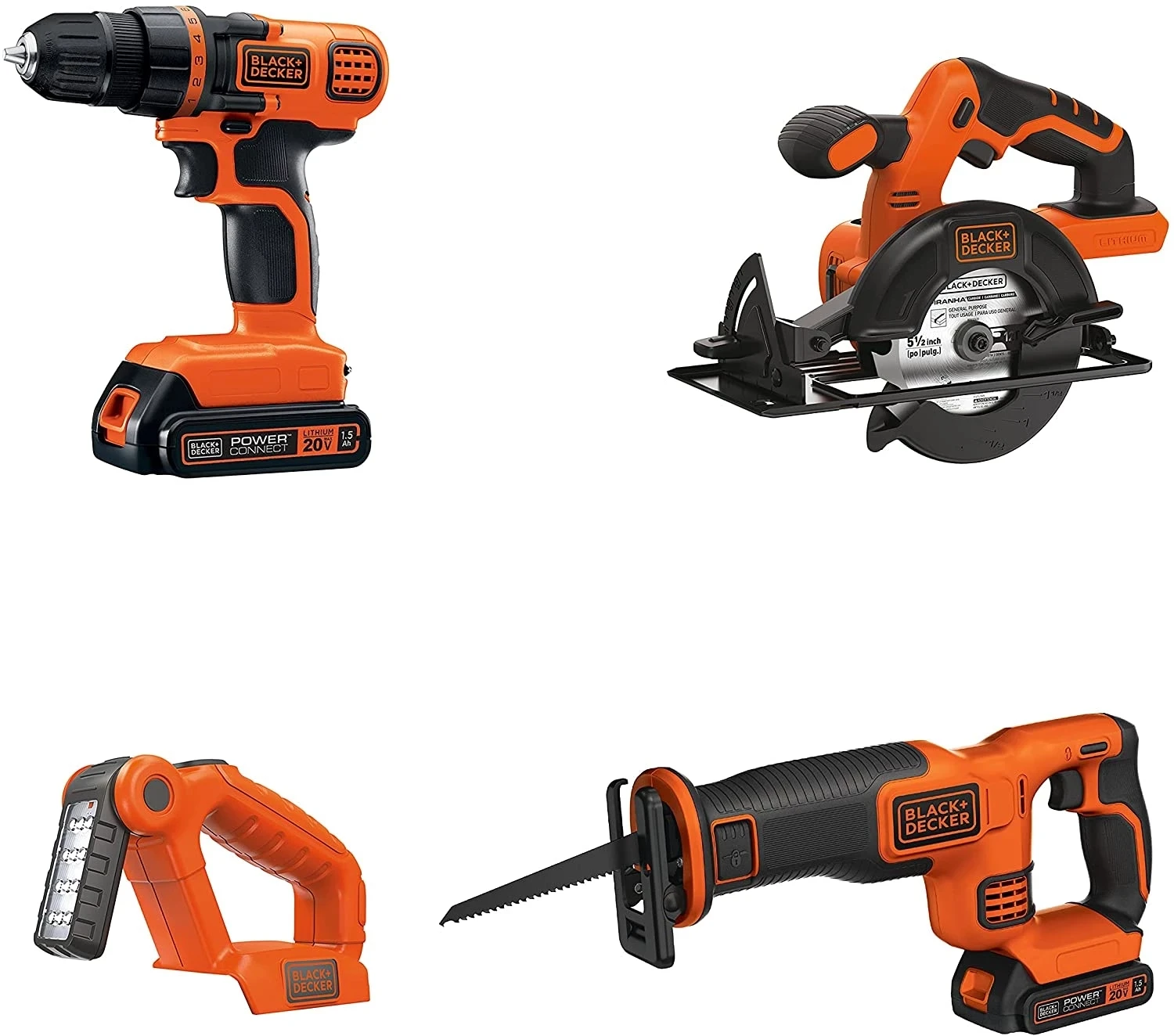 

2023 New BLACK+DECKER 20V MAX Cordless Drill Combo Kit, 4-Tools (BD4KITCDCRL) Metal wall plate