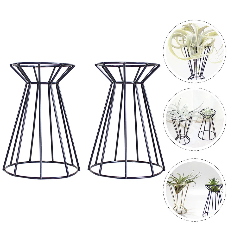 

2Pcs Air Plant Holder Home Iron Art Plant Stand Creative Plant Display Rack