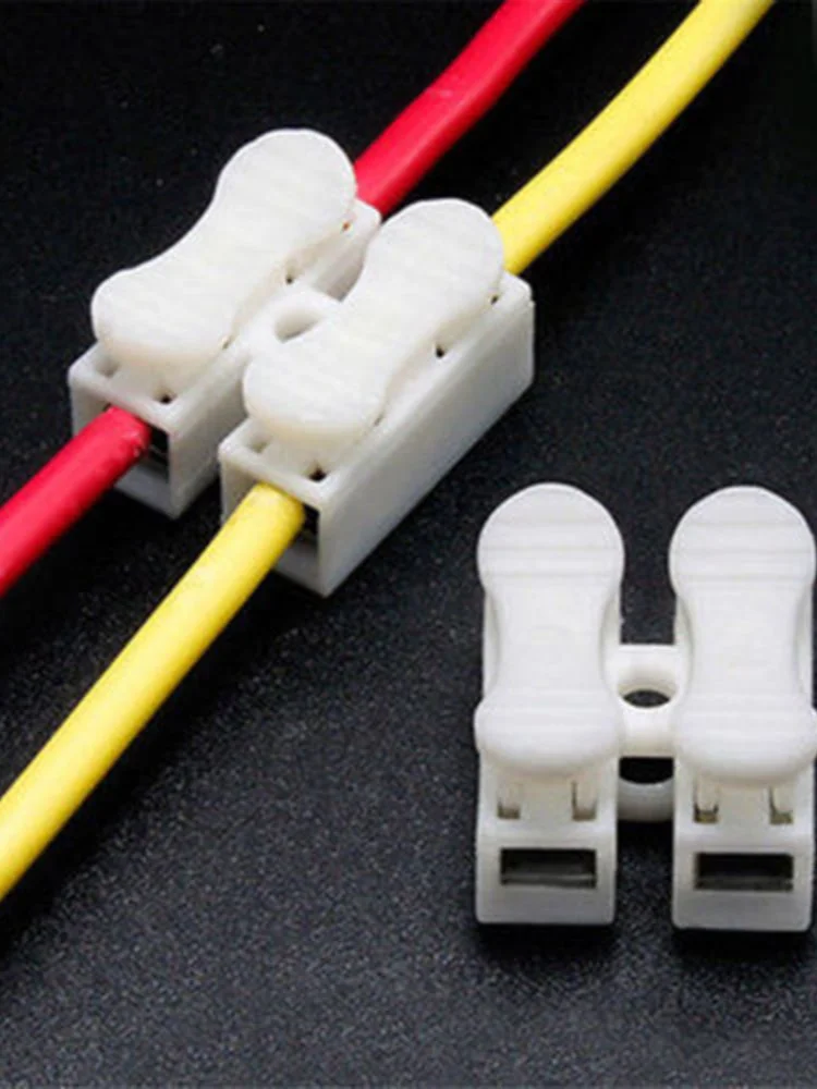 

50Pcs CH-2 Self-locking Push Electrical Cable Connector Quick Splice Lock Wire Ceiling Lamp Dedicated Two-position LED Terminal