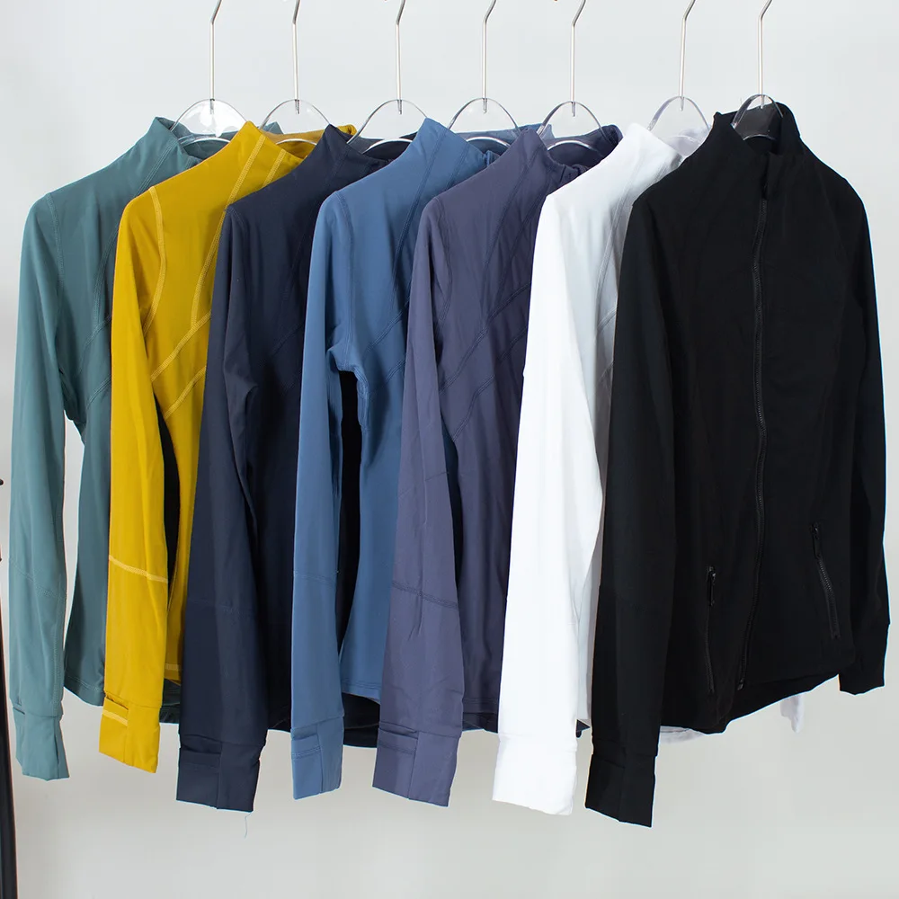 Lulu Define Jacket Women Naked Yoga Coat Long Sleeve Crop Top Zipper Fitness Running Shirts Workout Clothes Sportswear