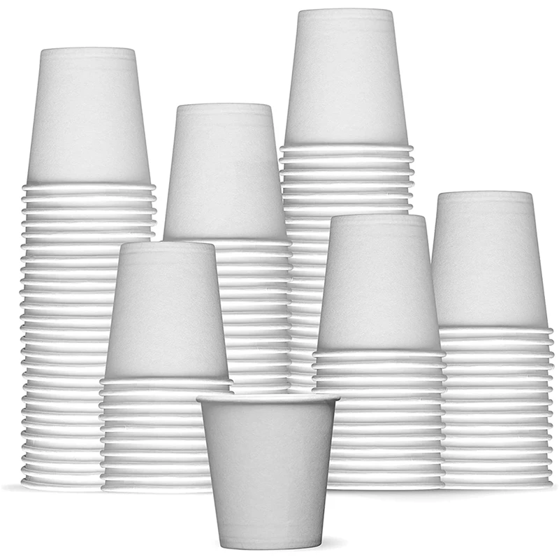 

White Paper Cups, Small Disposable Bathroom, Espresso, Mouthwash Cups Dispenser, Disposable Cups, (200 Pack) 3Oz