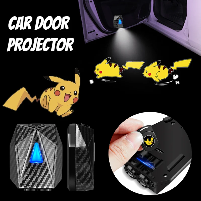 Беспроводной светодиодный лазерный проектор Pikachu для двери автомобиля с