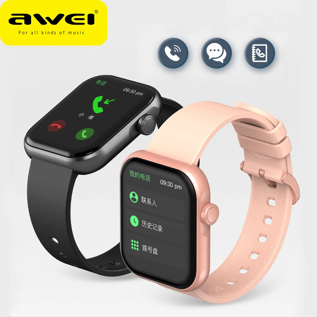 

Awei H10 1.69 inch Smart Watch Multi Smartwatch Sport Watches Bluetooth Call Dynamic Heart-Rate Monitoring Sleep Men/Women Watch