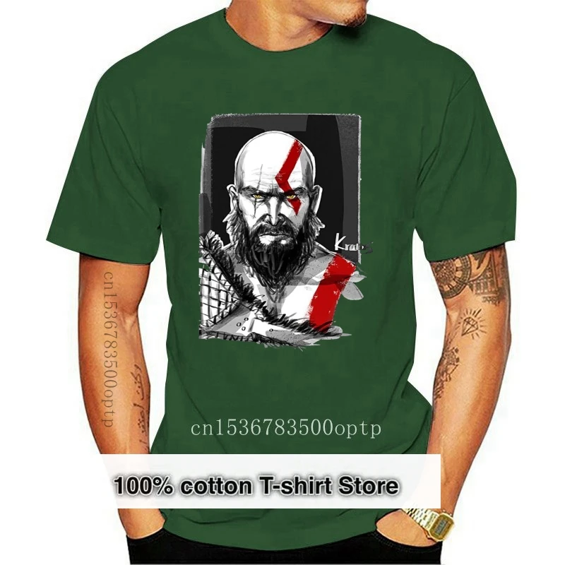 

Футболка мужская хлопковая с коротким рукавом, с принтом бога войны