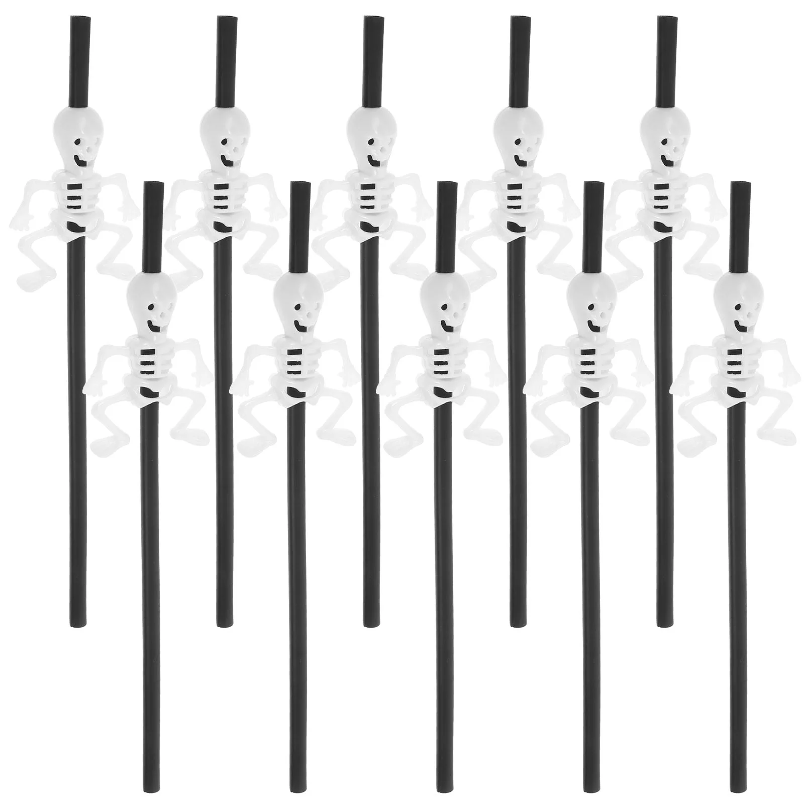10 шт. прямые соломинки нежный белый дизайн черепа декор стола соломинка для питья