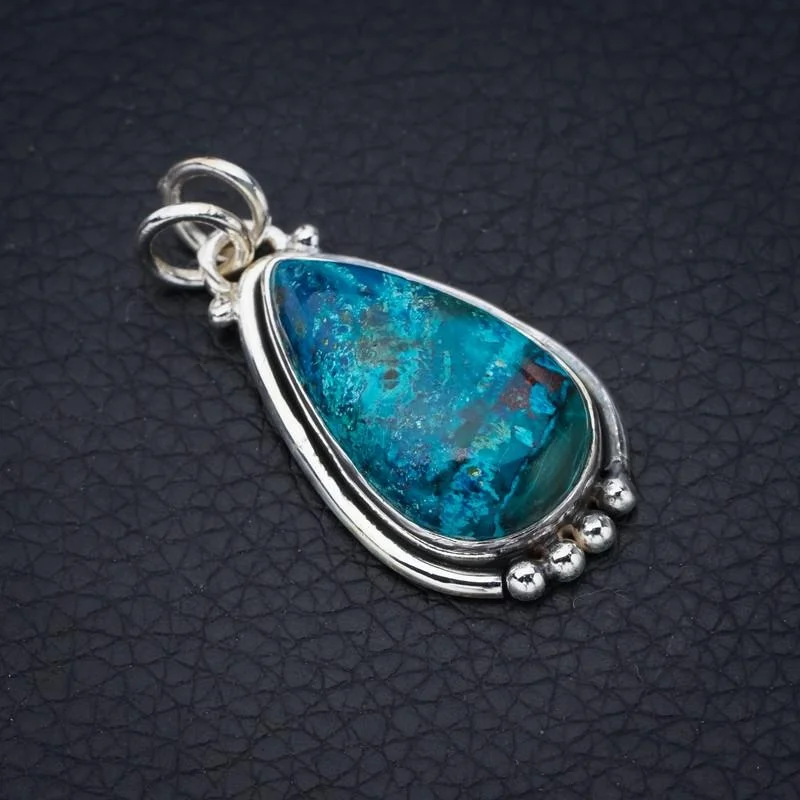 

Украшения со звездами хризоколла, подвеска ручной работы из серебра 1,5 дюйма F4833