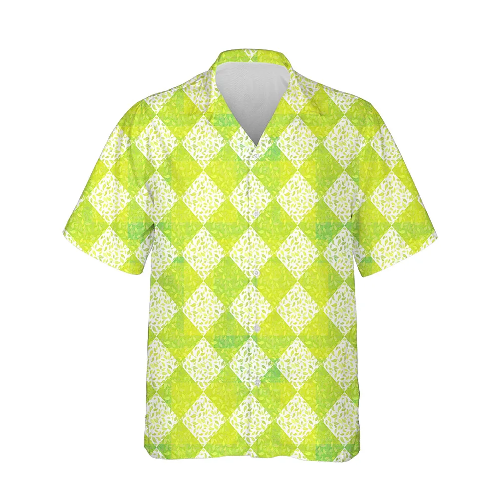 Jumeast New 3D Men's Clothing Summer Plaid Shirts For Men Casual Mens Hawaiian Shirt Short Sleeve Breathable Oversized Blouses