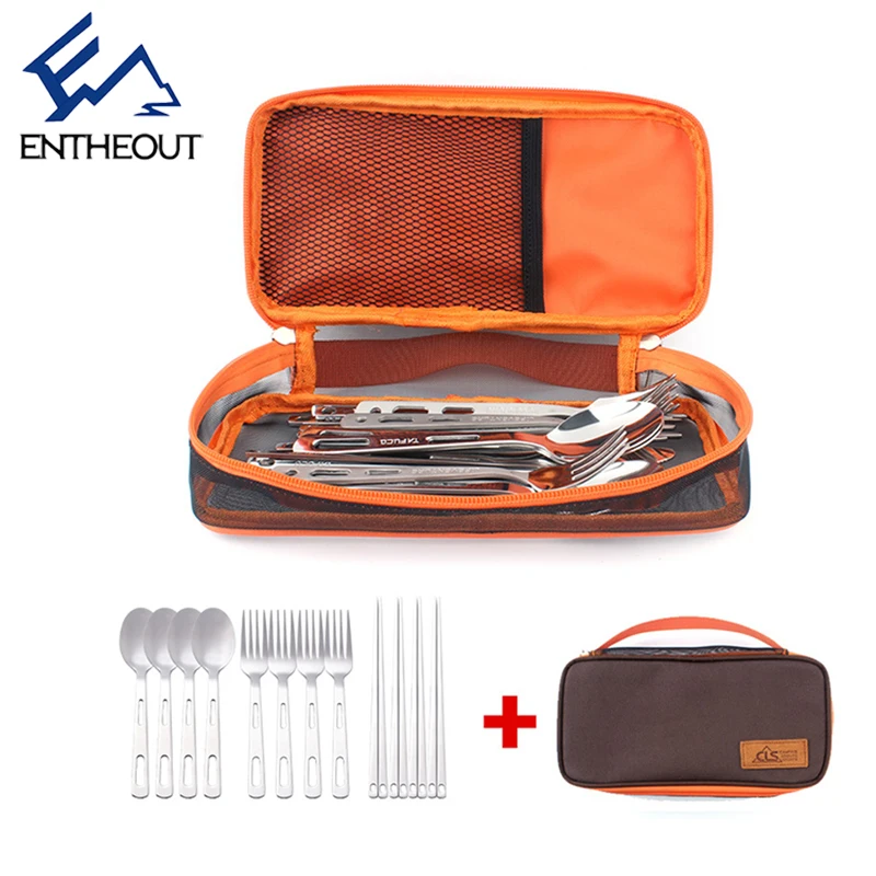 

Camping Kitchen Tableware Set Outdoor Stainless Steel Family Cutlery 13 Piece Portable Trekking Utensils Forks Spoons Chopstick