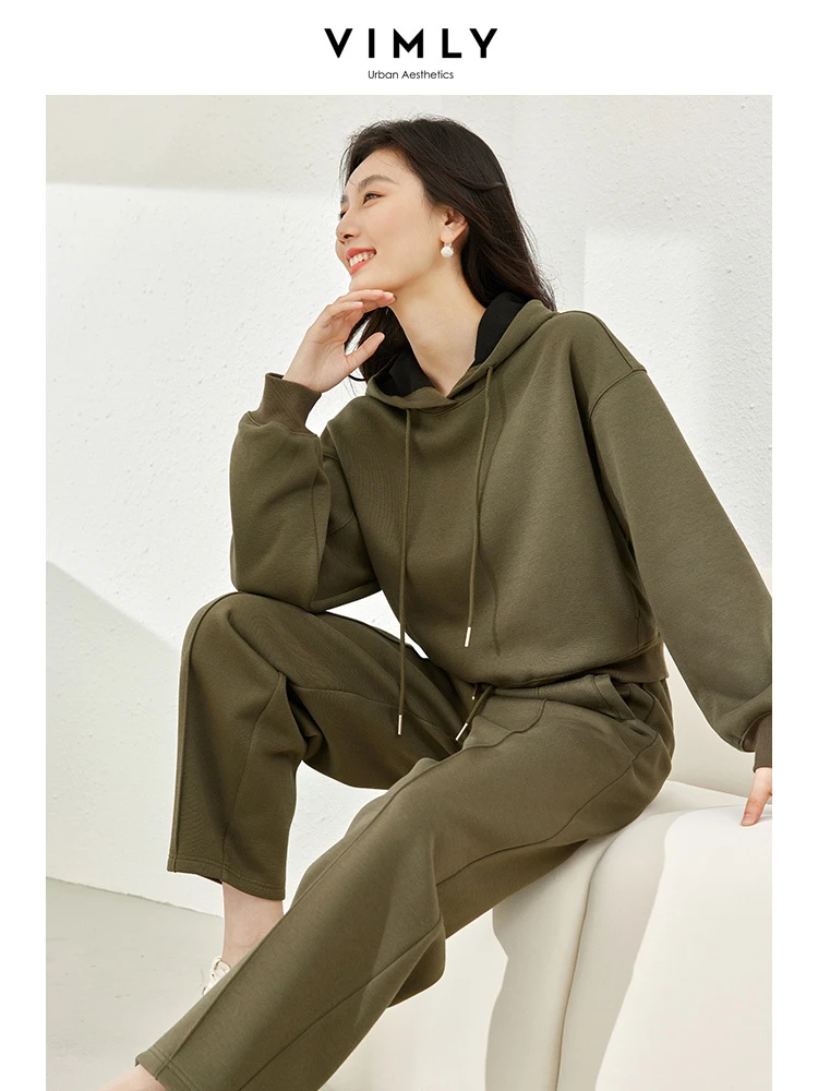 Женский спортивный костюм Vimly пуловер с капюшоном свитшот эластичным поясом