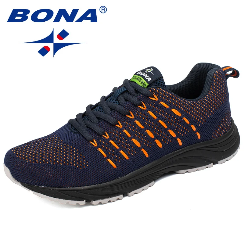 BONA New Popular Style Men Running  Mesh Weaving Upper Sport Shoes Ourdoor Jogging Walking Sneakers Lace Up Free Shipping