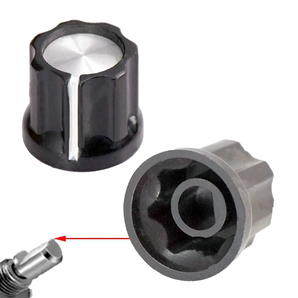 

10pcs D Type 6mm Shaft Hole Volume Control Potentiometer Knob Musical Instruments Guitar Bass Accessories Control Knobs