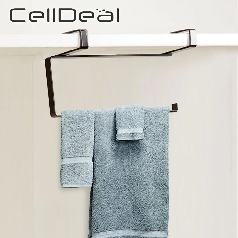 

1Pc Kitchen Roll Paper Holder Free Punch Towel Storage Rack Tissue Hanger Cabinet Hanging Shelf Household Organize Supplies
