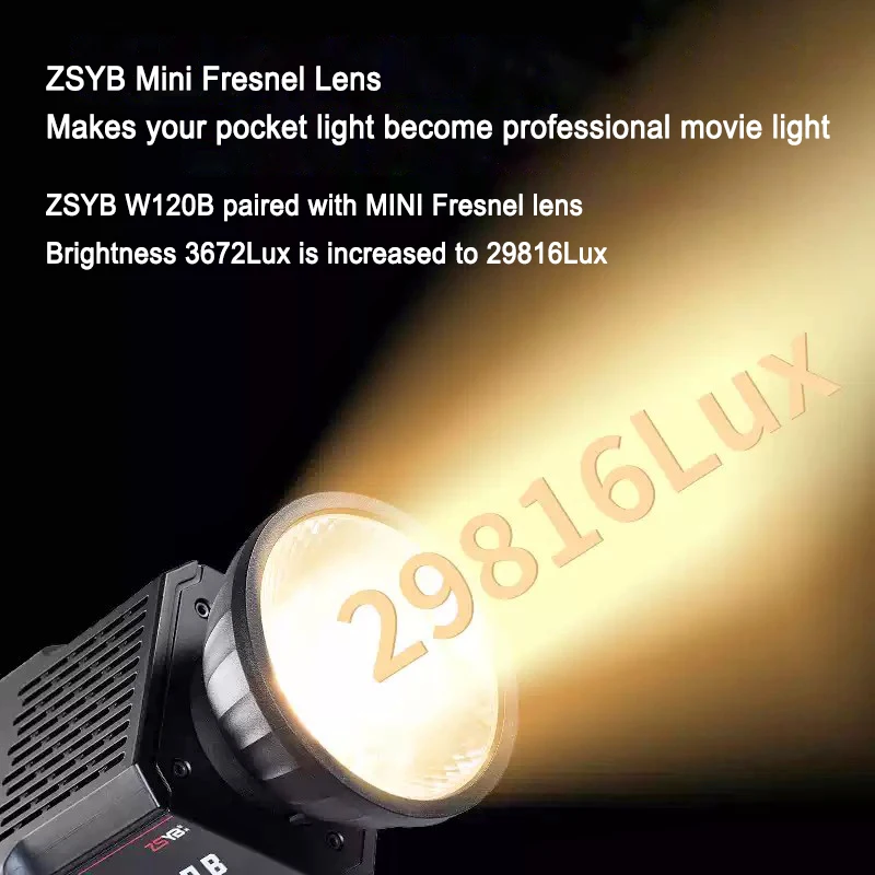 Фото Френелевская линза-фокусиратор Mini Bowens Mount 25 градусов для COB LED видеосветильников Zhiyun Nanlite №3