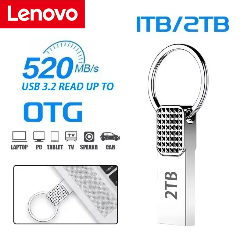 Фото Оригинальный флеш-накопитель Lenovo 2 ТБ/1 ТБ, высокоскоростной USB 3.0, флешка, U-диск, карта памяти для устройств хранения данных, флеш-накопитель для телефона №1