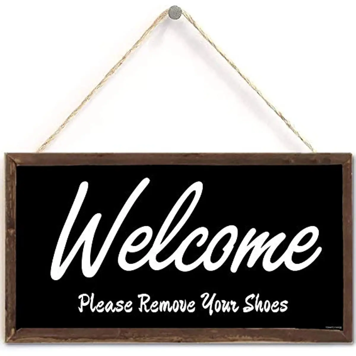 

TOMATO FANQIE Welcome Please Remove Your Shoes Sign - No Shoes Sign - Shoes Off Sign - 15 X 30cm Hanging Welcome Sign
