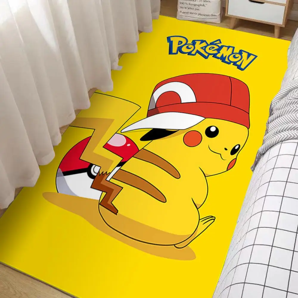 

New Okemons Pikachus Living Room Door Mat Kawaii Student Bedroom Ground Mats Cartoon Anime Computer Desk Rug Tatami Plush Pad