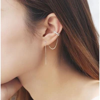 2020 new geometric tassel earring long semicircular earbone clip long ear line earring without piercing long earring
