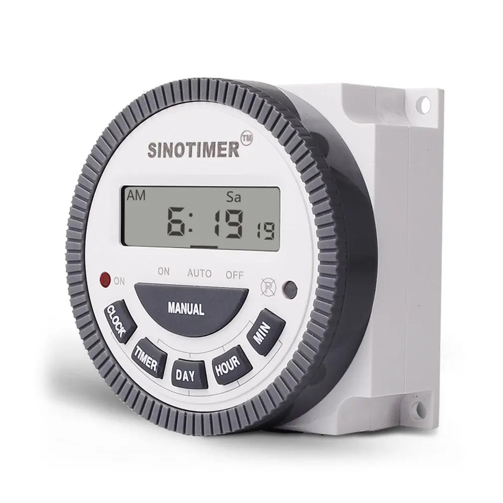

SINOTIMER 220V 10A Programmable Digital Time Switch Relay Timer ControlWeekly 7 Days for Electric Appliance with Alarm Clock