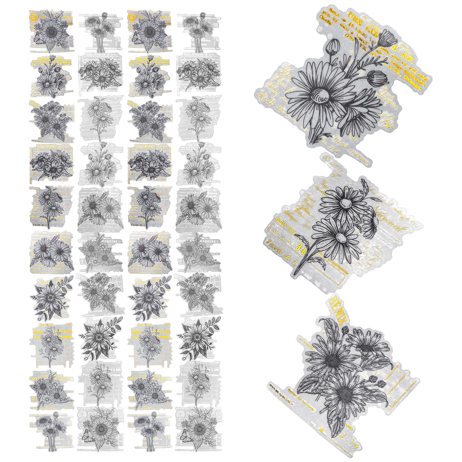 

Sticker Stickers Flower Sunflower Scrapbook Scrapbooking Laptop Decals Aesthetic Retro Box Candy Teacher Photocard Label Drops