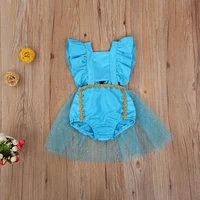 baby girls backless romper with gauze skirt ruffled sleeveless e crotch baby clothes for dailyparty