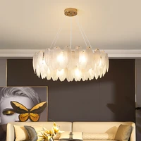 nordic light luxury feather glass chandeliers postmodern creative living room ceiling decoration lamp dining bedroom chandelier