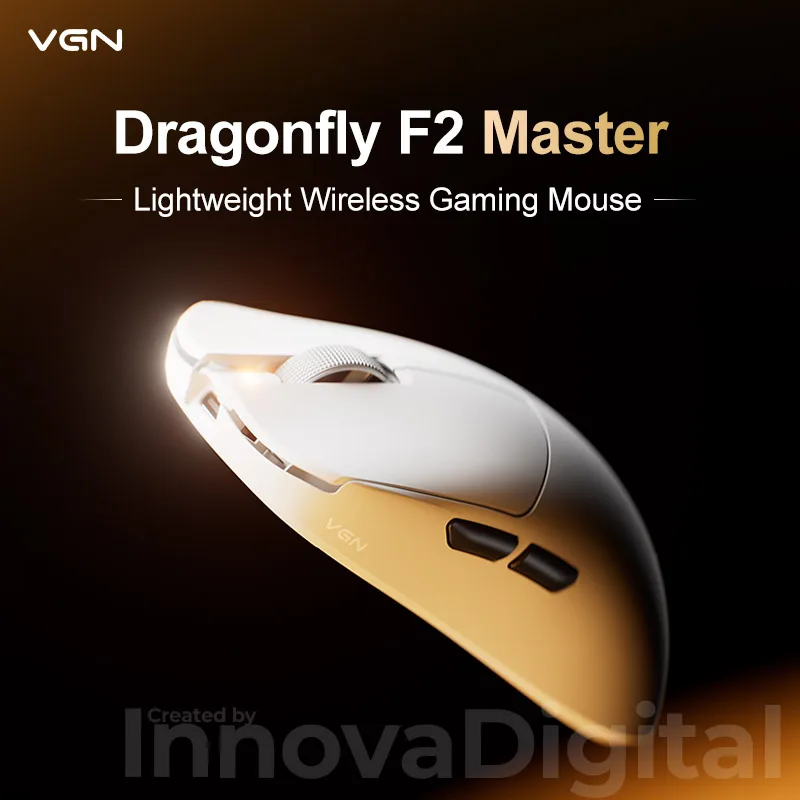 Фото Беспроводная игровая мышь VGN Dragonfly F2 Pro Max Ultra F2 Master с сенсорами PAW3395 PAW3950, 8K, сверхлегкая, трехрежимная, для киберспорта и FPS, Bluetooth. №2