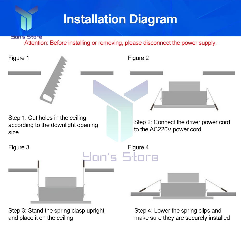1 шт. встроенный светильник с PIR-датчиком движения