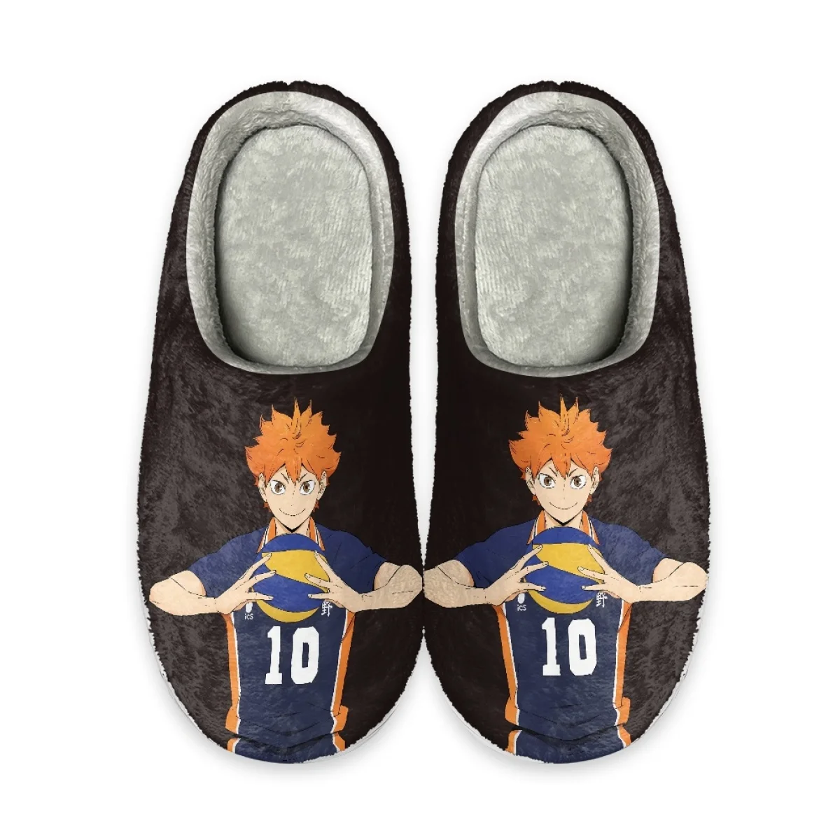 Haikyuu зимние домашние теплые хлопковые тапочки Мультяшные женские мужские туфли