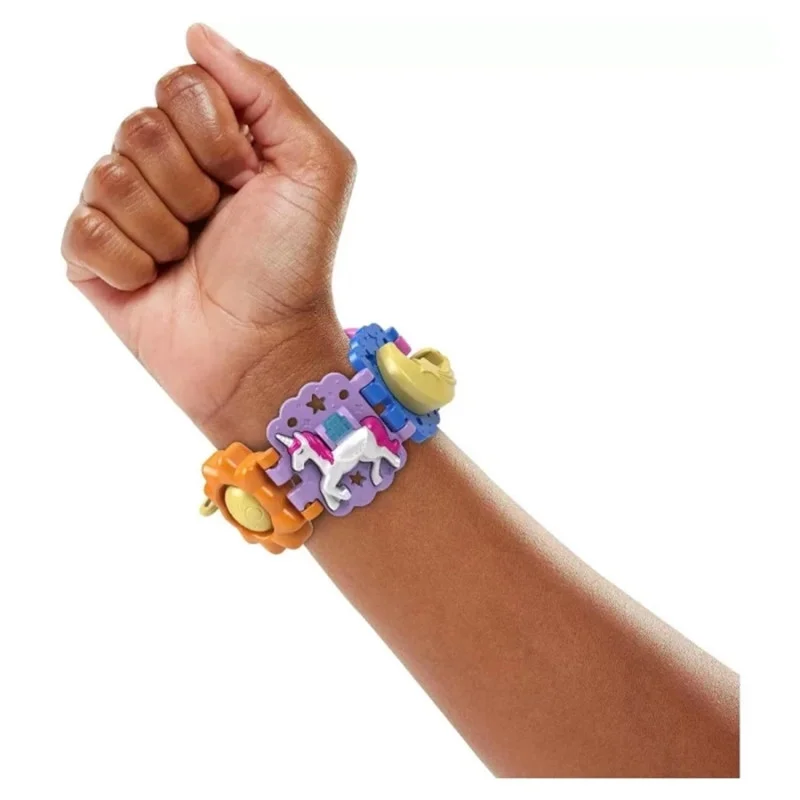 

Original Mattel Polly Pocket Bracelet Wearables Snap-Together Sections Micro Doll Toys for Girls Brand Birthday Christmas Gifts