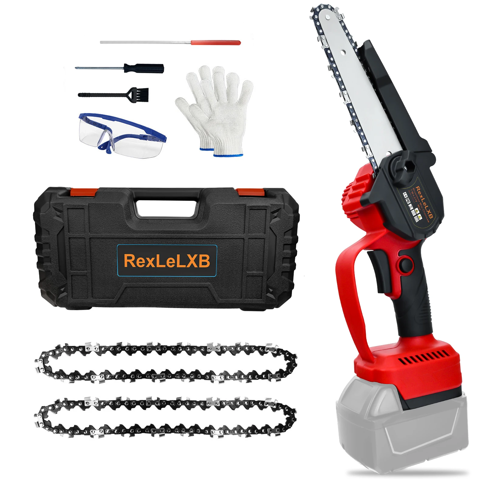 

450W Electric Chainsaw Woodworking Garden Tool Mini Handheld Portable Cordless Pruning Saw for Milwaukee 18/20V Li-ion Battery